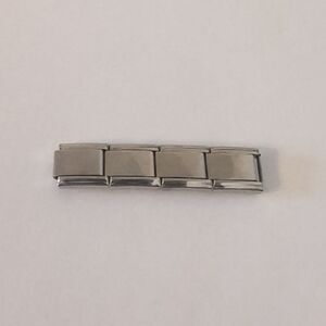 Four Blanks‎ Italian Link Stainless Steel Charm for Nomination Style Bracelet